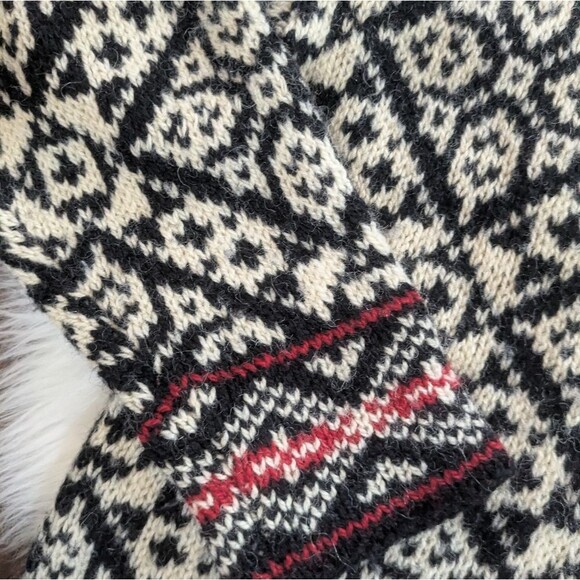 Vintage LL Bean Nordic Fair Isle Cardigan Sweater Silver Buttons Large Made USA - Picture 5 of 8